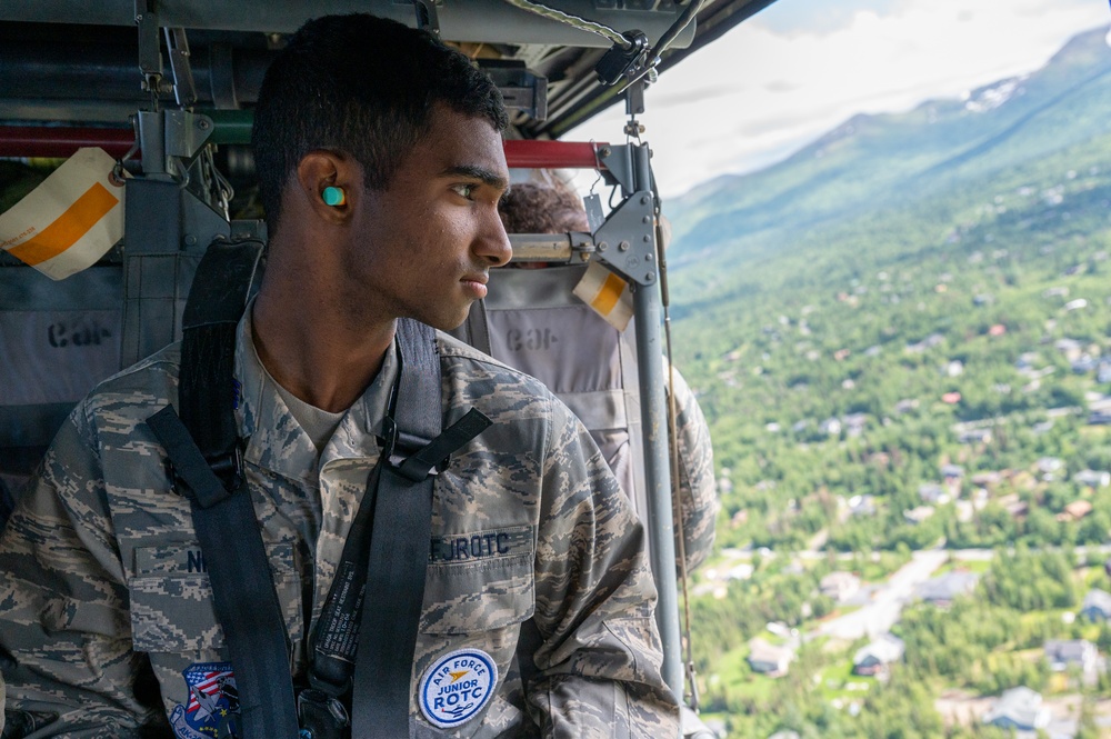 Air Force Junior ROTC cadets get a behind-the-scenes look at Alaska Air National Guard