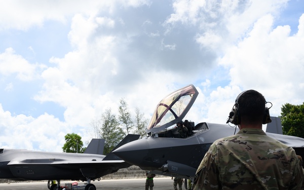 Pre-flight operations during Valiant Shield 22