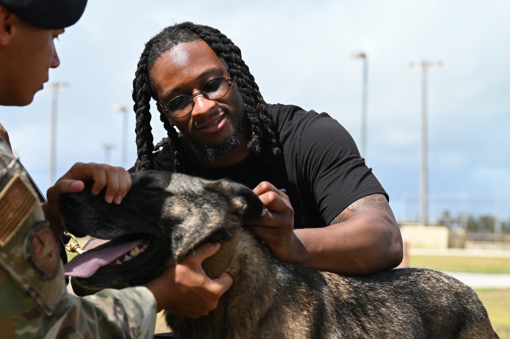 Todd Gurley visits Andersen Air Force Base