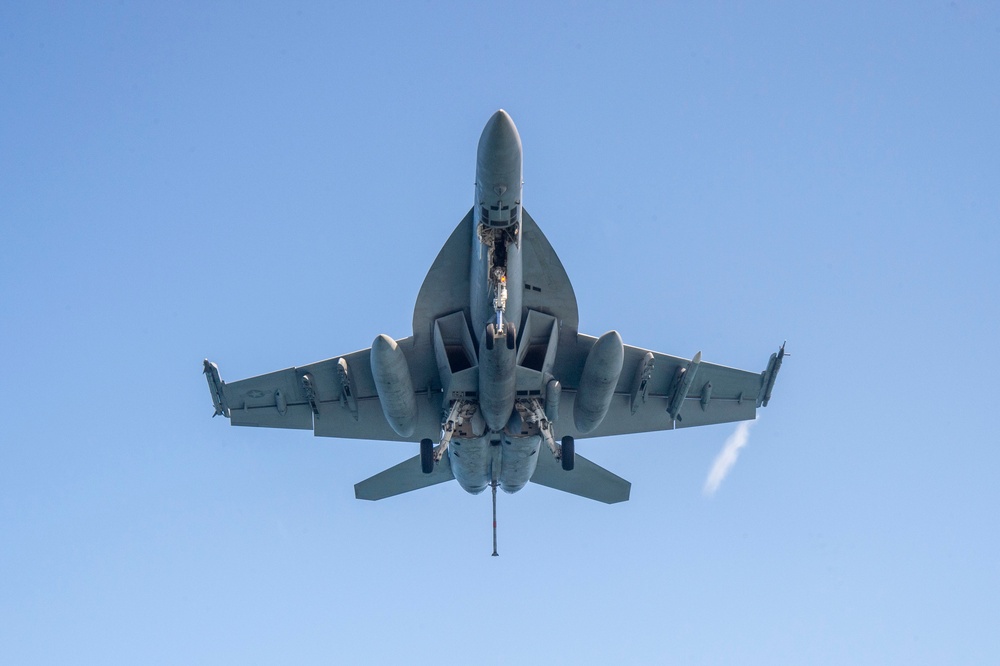 Super Hornet On Approach To Land On Flight Deck