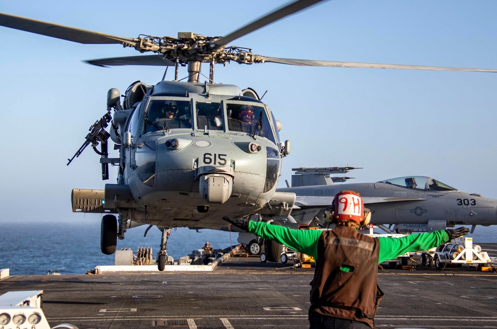 An MH-60S Lands On The Flight Deck