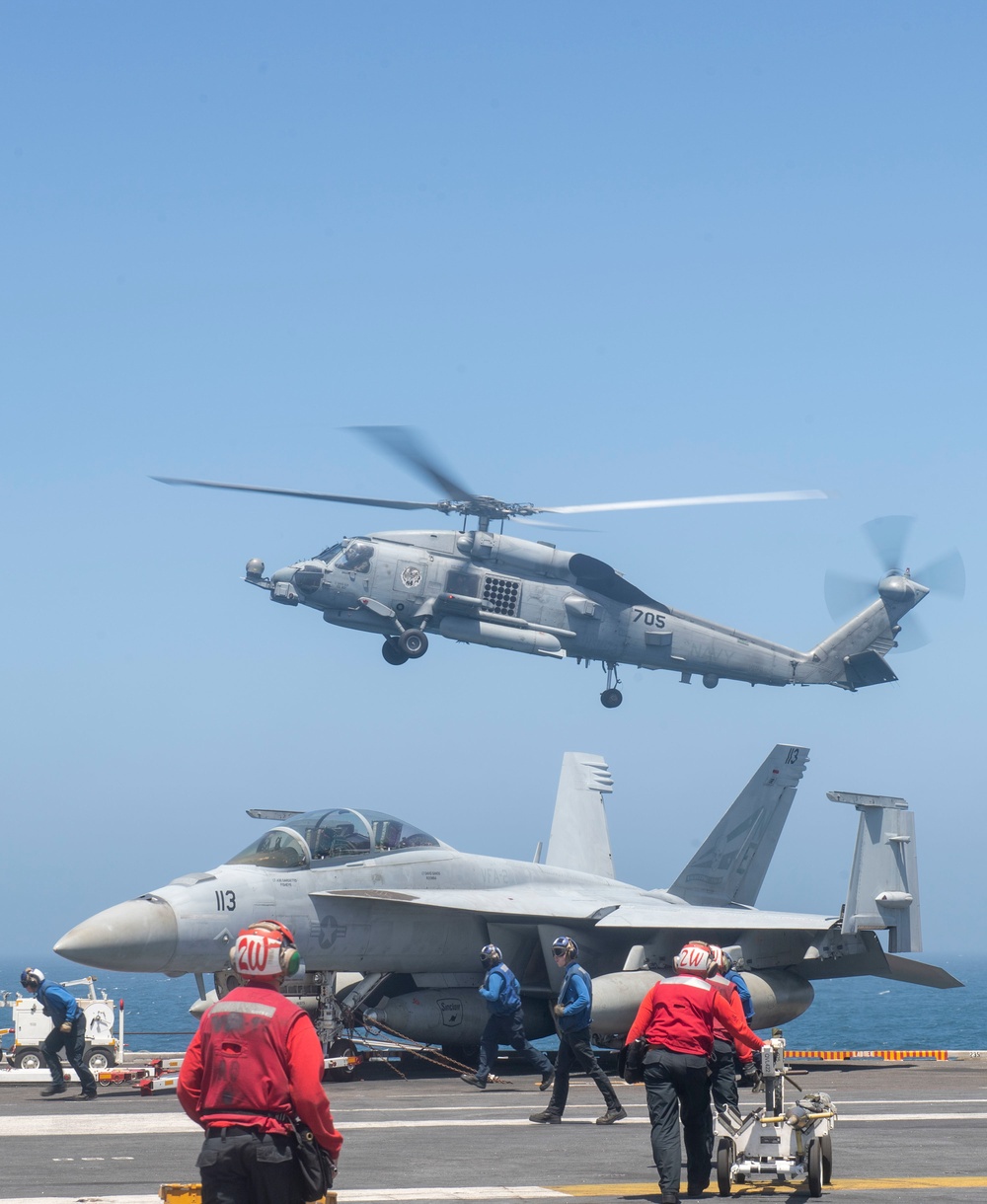 An MH-60R Lifts Off Of The Flight Deck