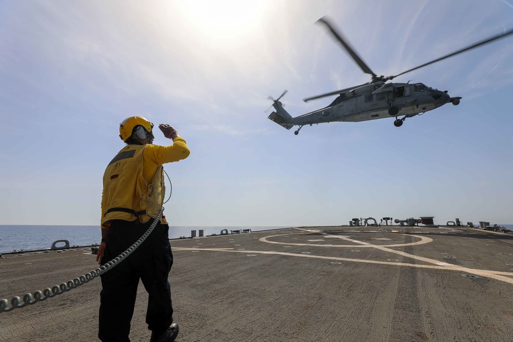 USS Cole Conducts a replenishment at sea with USNS Supply