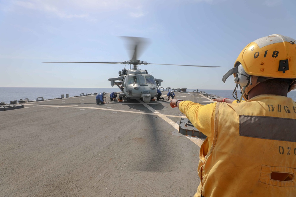 USS Cole Conducts a replenishment at sea with USNS Supply