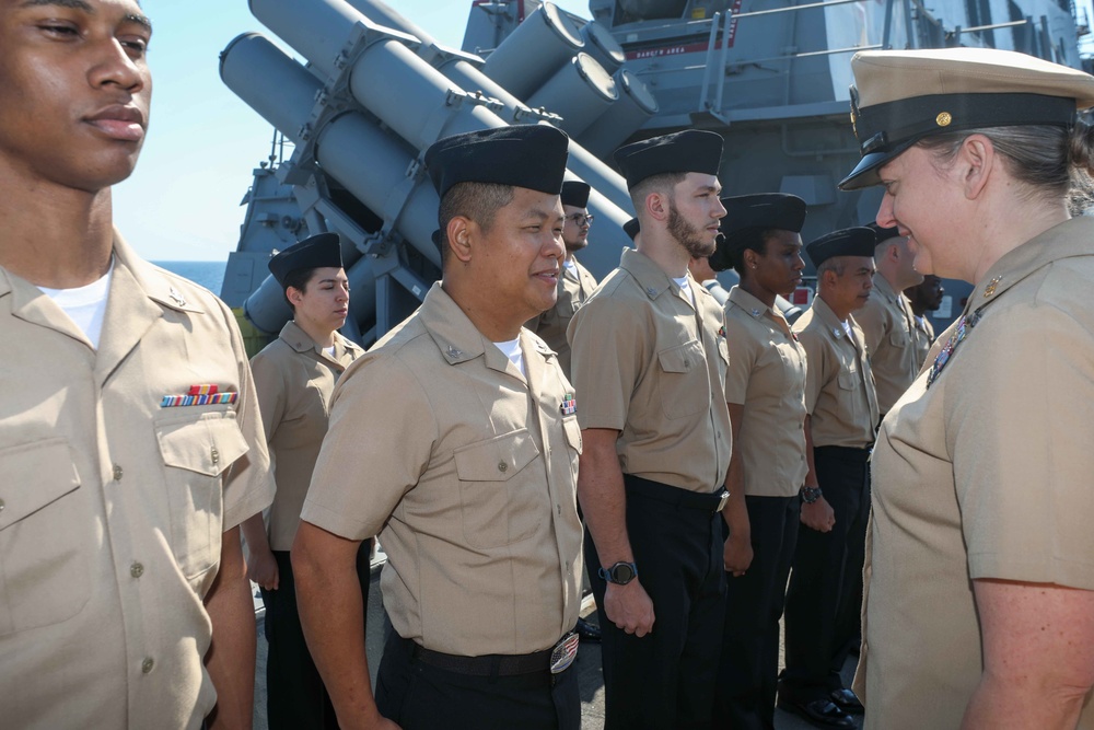 USS Cole Conducts a replenishment at sea with USNS Supply