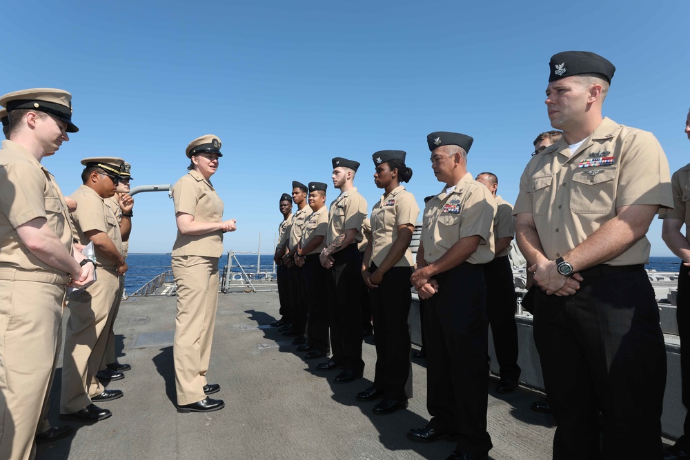 USS Cole Conducts a replenishment at sea with USNS Supply