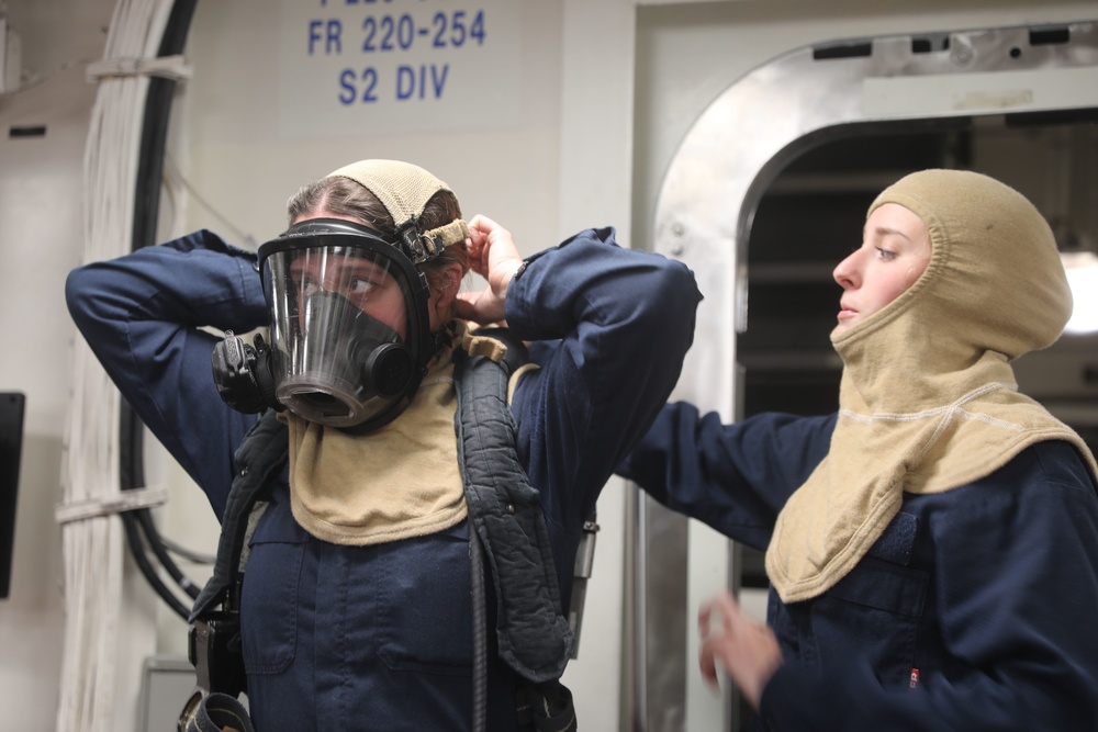 USS Gravely (DDG 107) Conducts an In-Port Emergency Drill in the Atlantic Ocean, June 15, 2022.