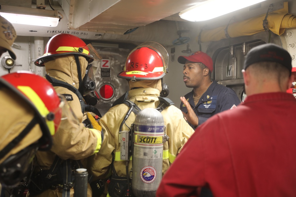 USS Gravely (DDG 107) Conducts an In-Port Emergency Drill in the Atlantic Ocean, June 15, 2022.