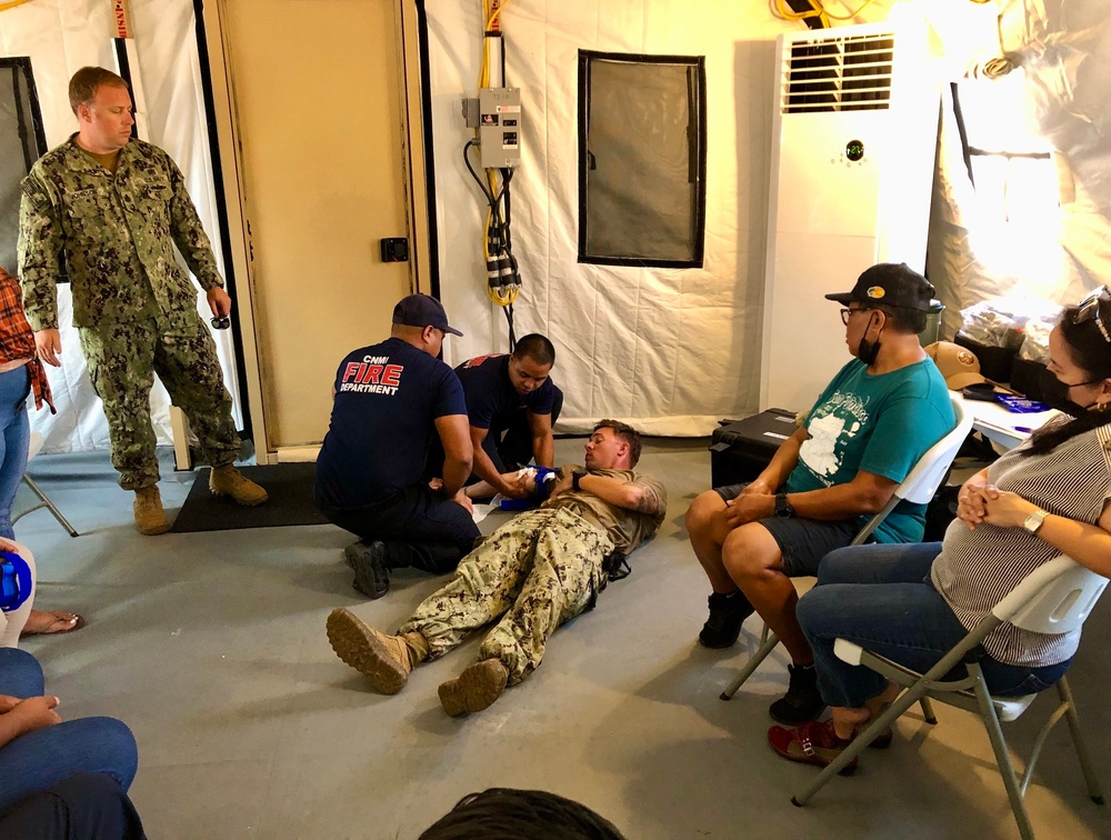 EODMU5 Teach 'Stop the Bleed' Course to Tinian Residents