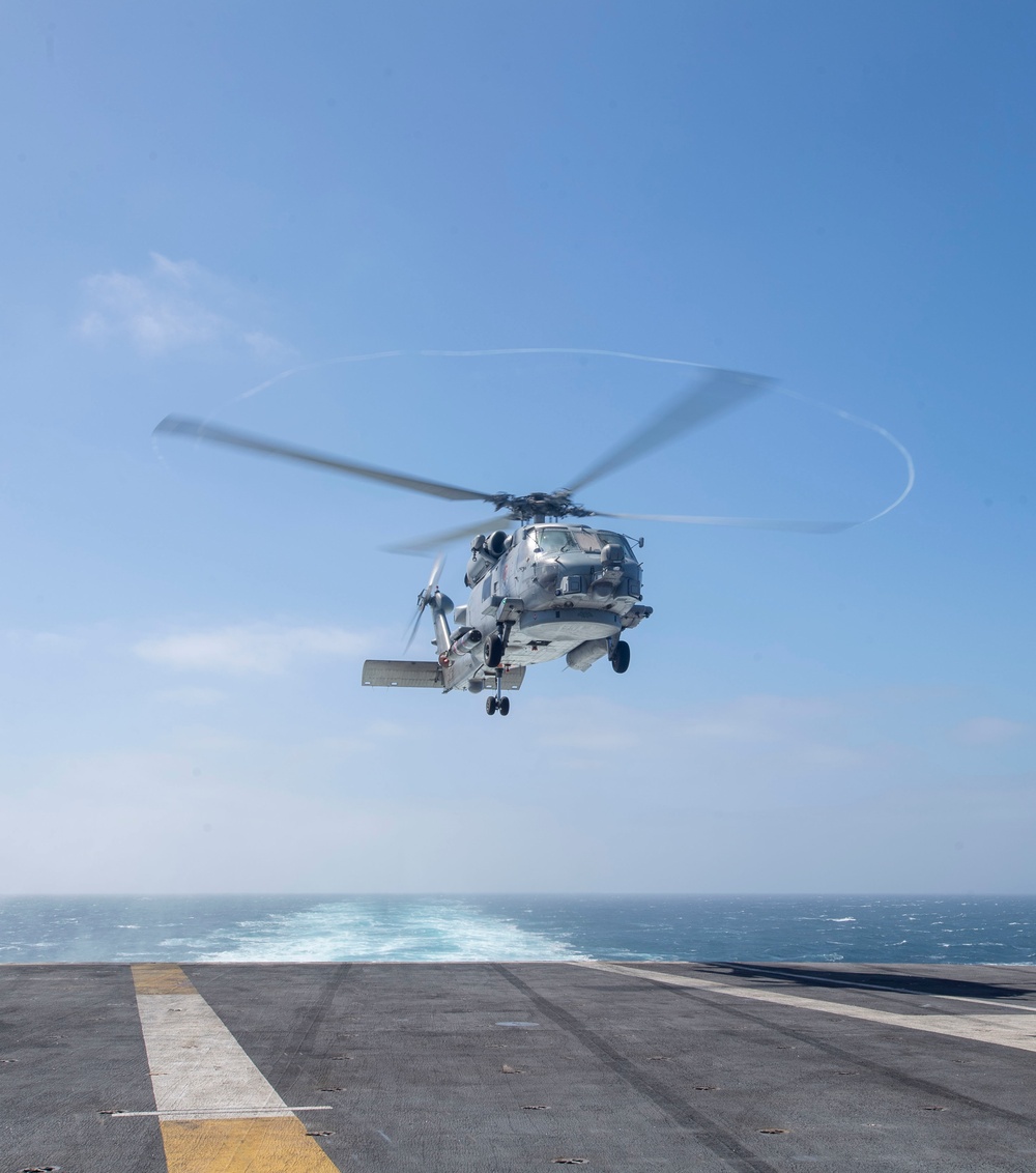 An MH-60R Lifts Off Of The Flight Deck