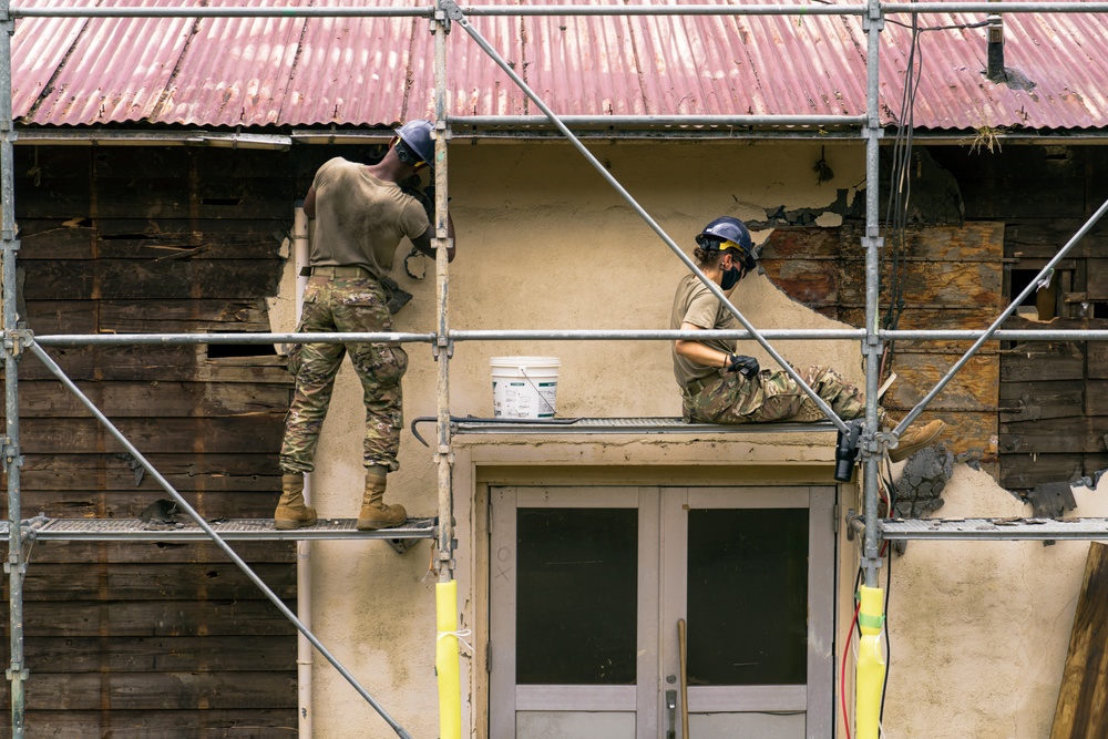 110th Civil Engineers demo wall siding during Japan DFT