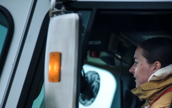 110th Wing Firefighters receive live building fire training during Japan DFT