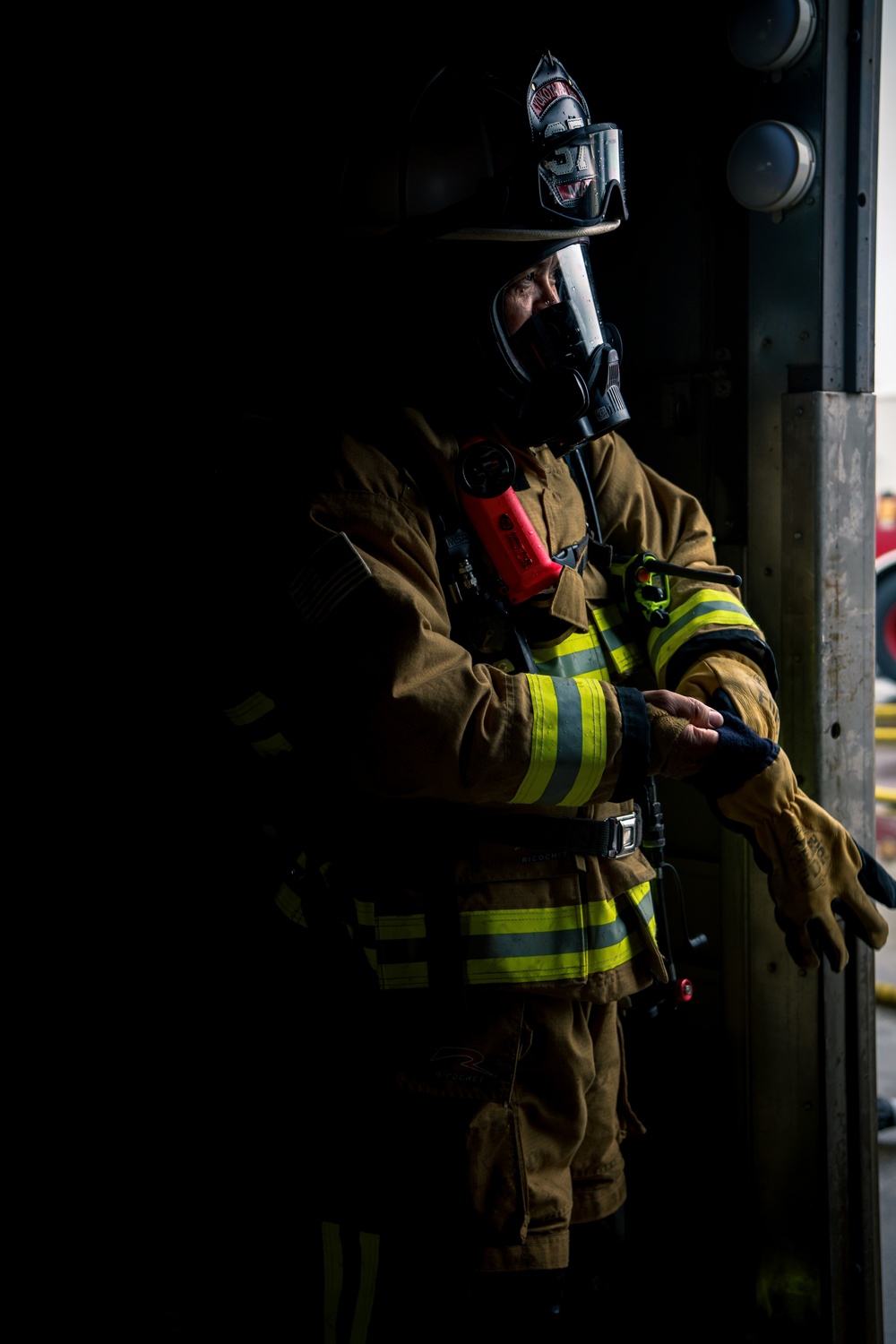 110th Wing Firefighters receive live building fire training during Japan DFT