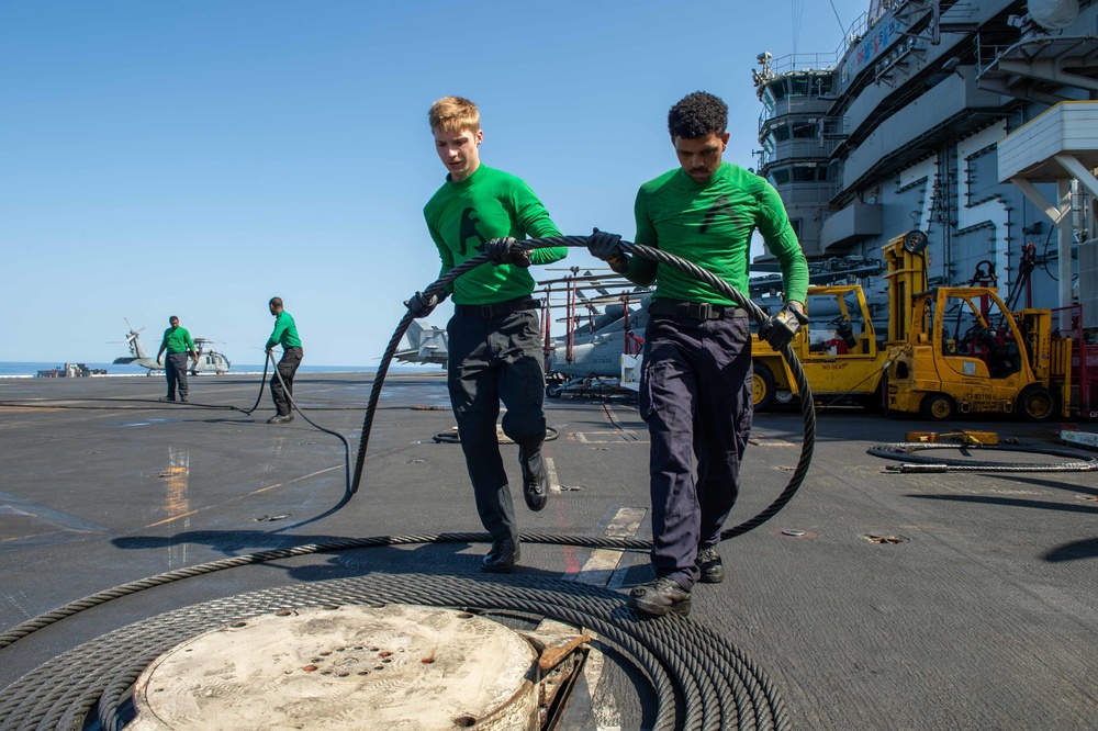 The Harry S. Truman Carrier Strike Group is on a scheduled deployment in the U.S. Naval Forces Europe area of operations, employed by U.S. Sixth Fleet to defend U.S., allied and partner interests.