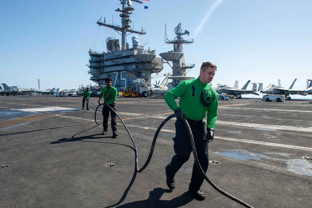 The Harry S. Truman Carrier Strike Group is on a scheduled deployment in the U.S. Naval Forces Europe area of operations, employed by U.S. Sixth Fleet to defend U.S., allied and partner interests.