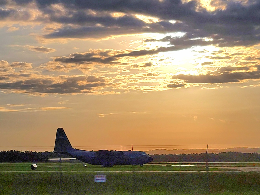 C-130 Hercules and a Sunset at Fort McCoy
