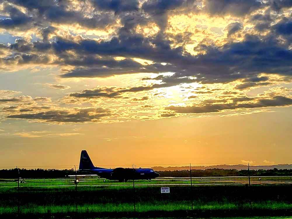 C-130 Hercules and a Sunset at Fort McCoy