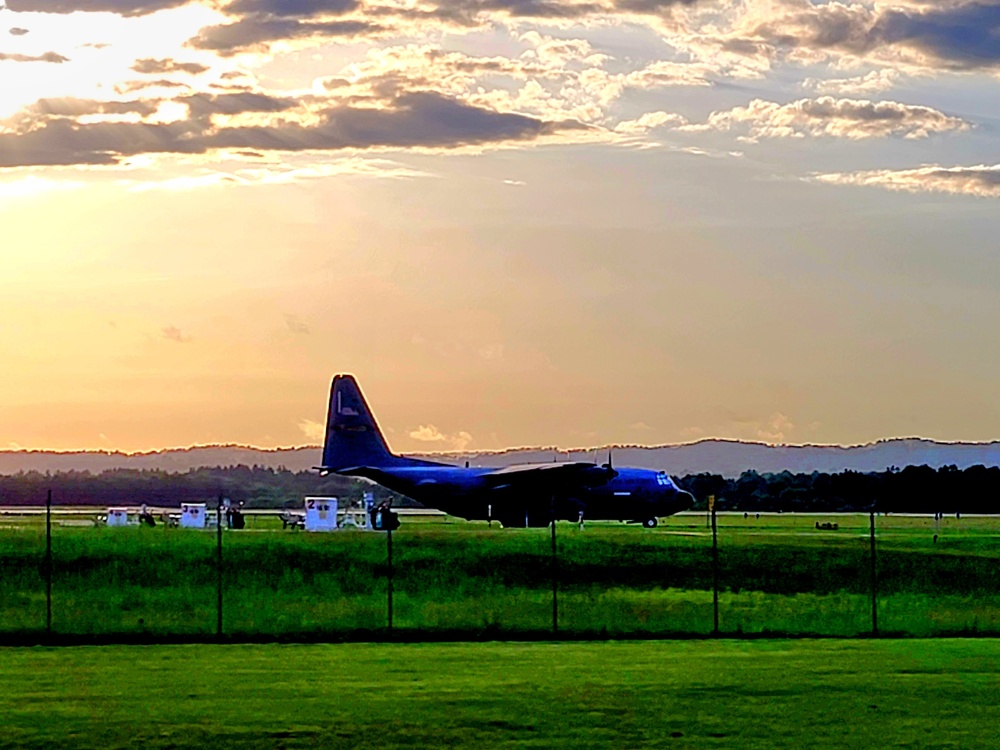 C-130 Hercules and a Sunset at Fort McCoy