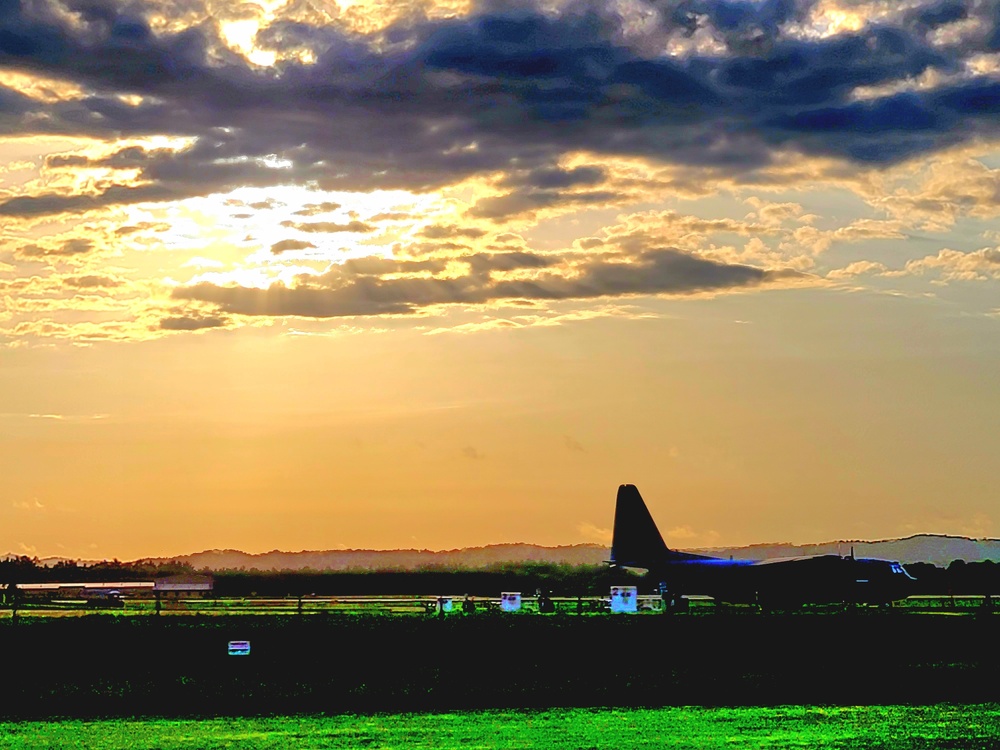 C-130 Hercules and a Sunset at Fort McCoy