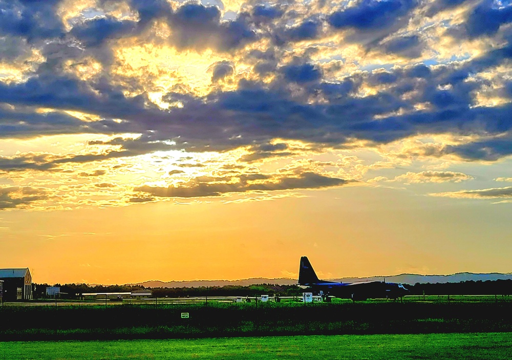 C-130 Hercules and a Sunset at Fort McCoy