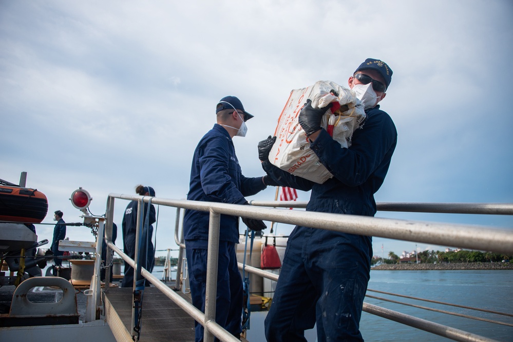 Coast Guard Cutter offloads more than $99 million in illegal narcotics at Base Miami Beach