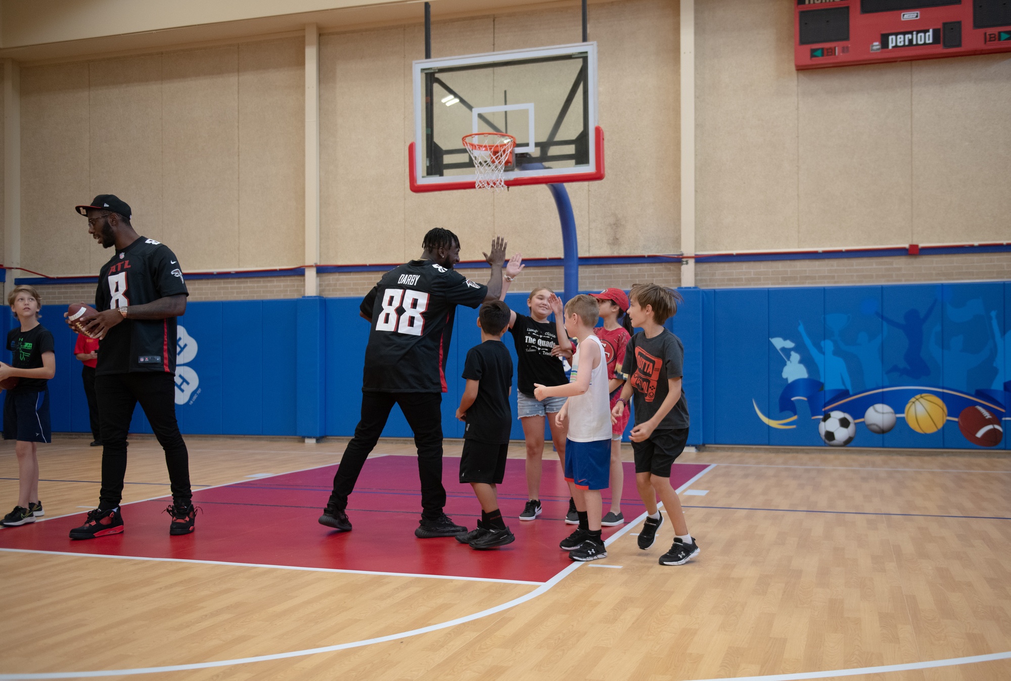 Atlanta Falcons visit with airmen at Eglin