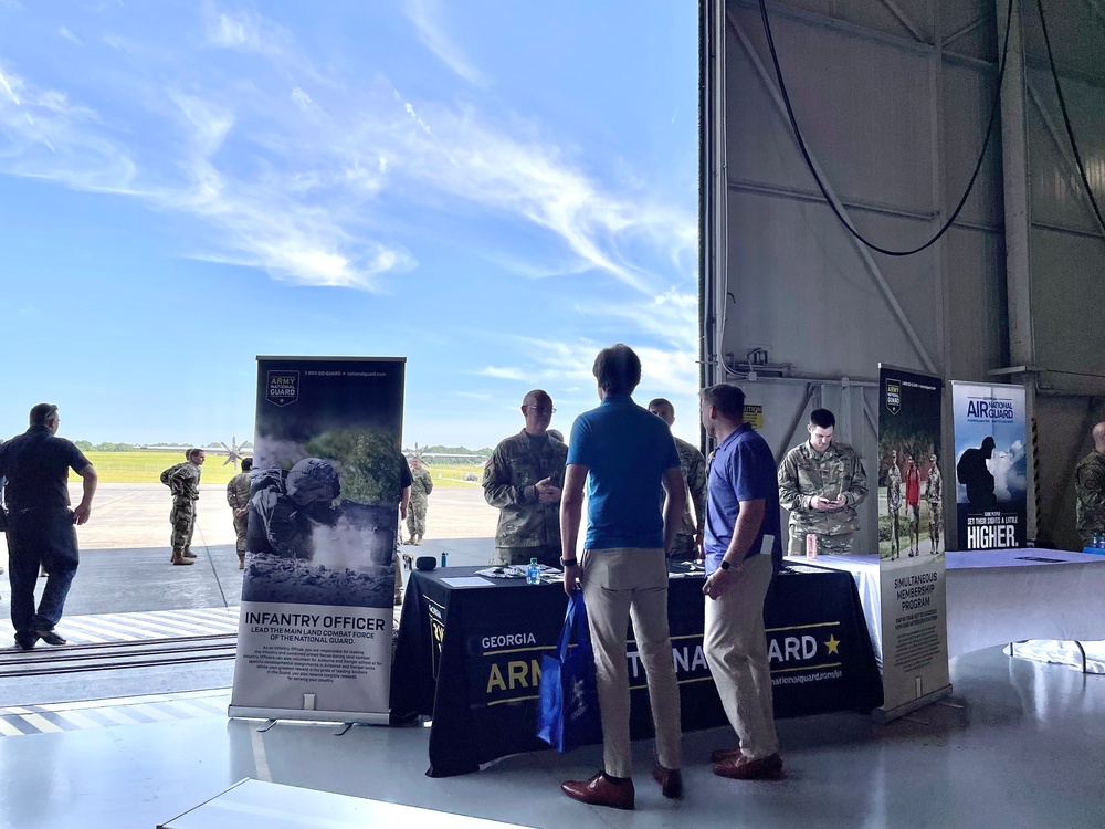 Recruiters from the Georgia Army National Guard talk with students