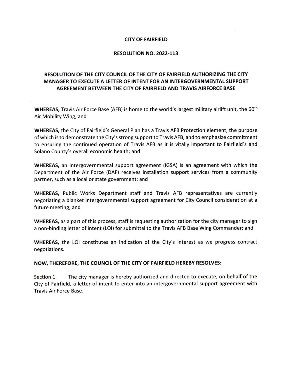Travis AFB furthering community ties with City of Fairfield