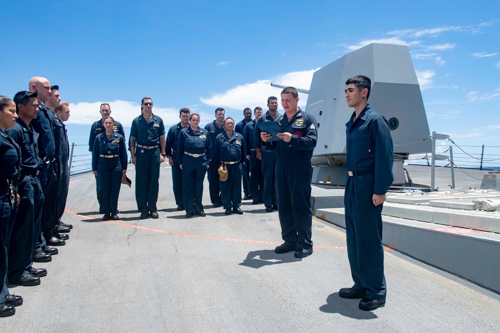 Spruance Sailors Advance to Petty Officer 3rd Class