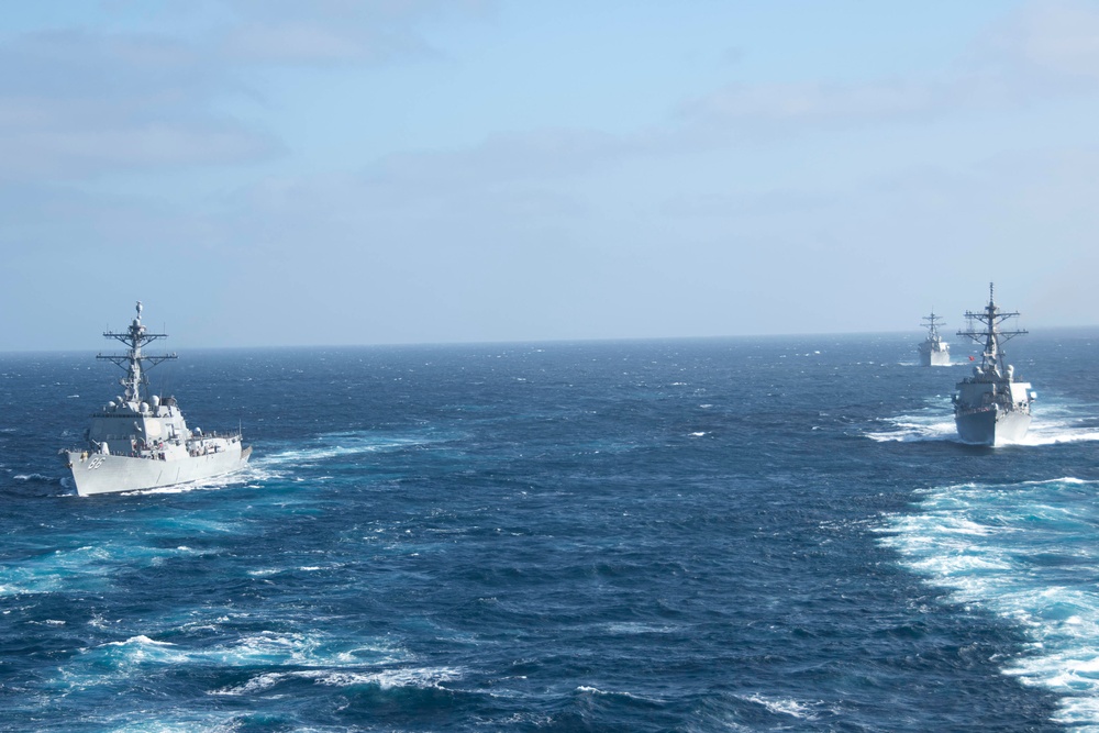 Carrier Strike Group 11 Performs A Fueling At Sea