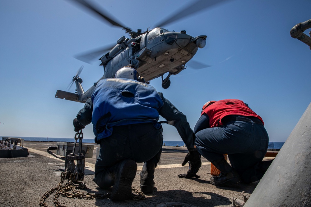 USS San Jacinto conducts flight quarters