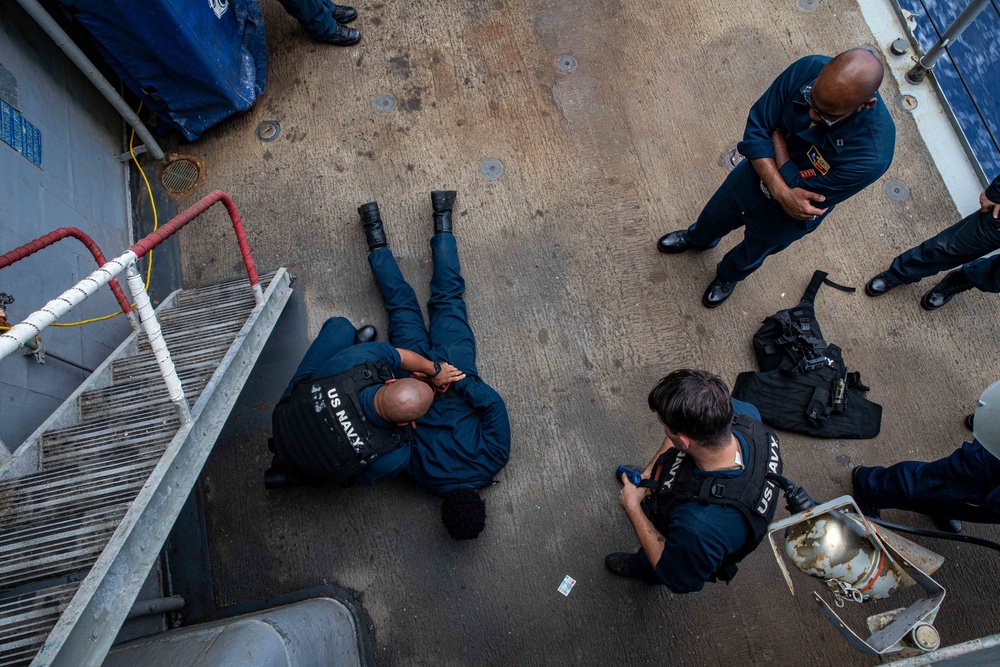 USS San Jacinto antiterrorism training