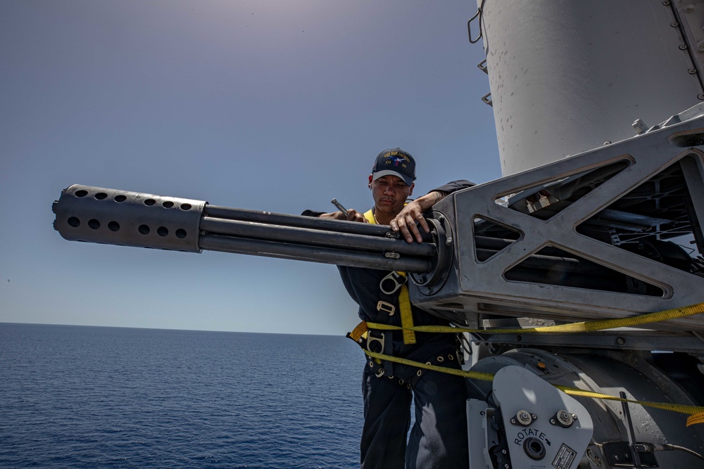 USS San Jacinto Sailors Maintenance Close-In-Weapon-System