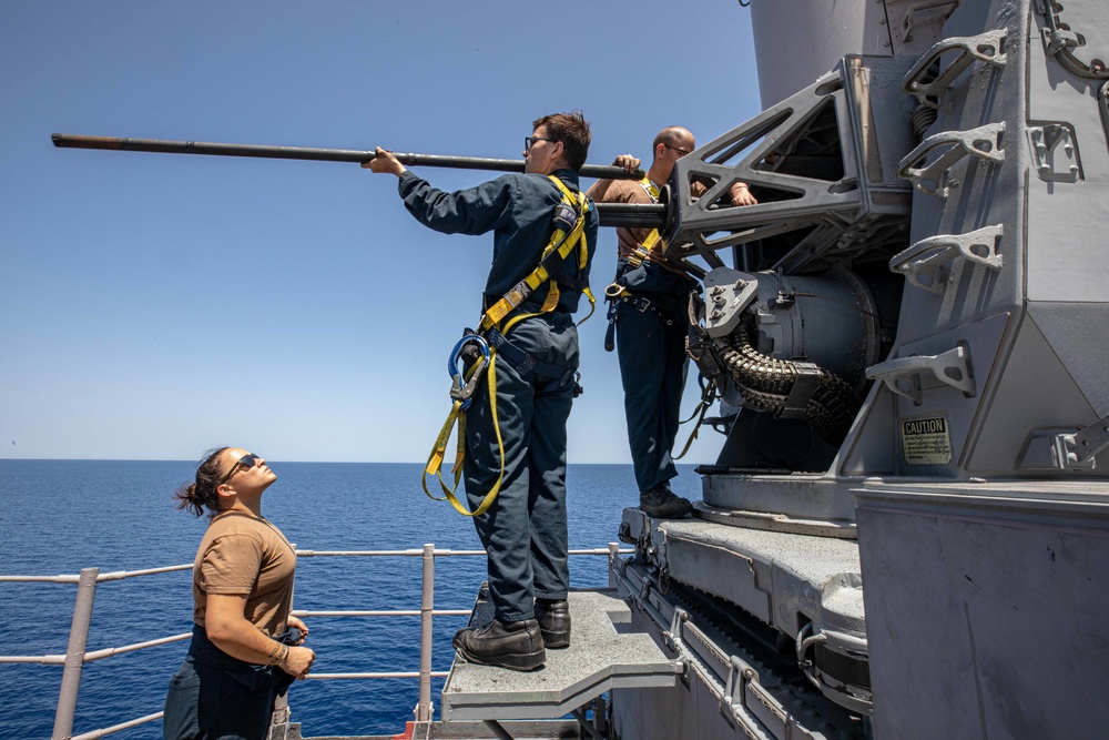 USS San Jacinto Sailors Maintenance Close-In-Weapon-System