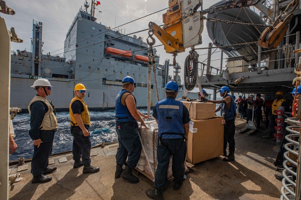 USS San Jacinto conducts replenishment at sea