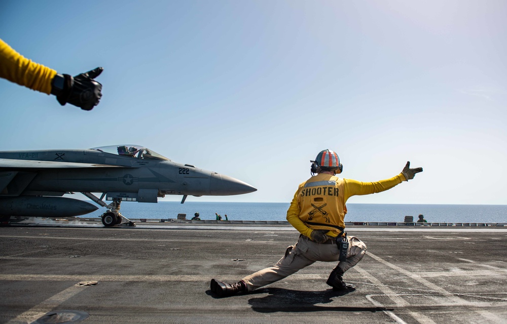 The Harry S. Truman Carrier Strike Group is on a scheduled deployment in the U.S. Naval Forces Europe area of operations, employed by U.S. Sixth Fleet to defend U.S., allied and partner interests.