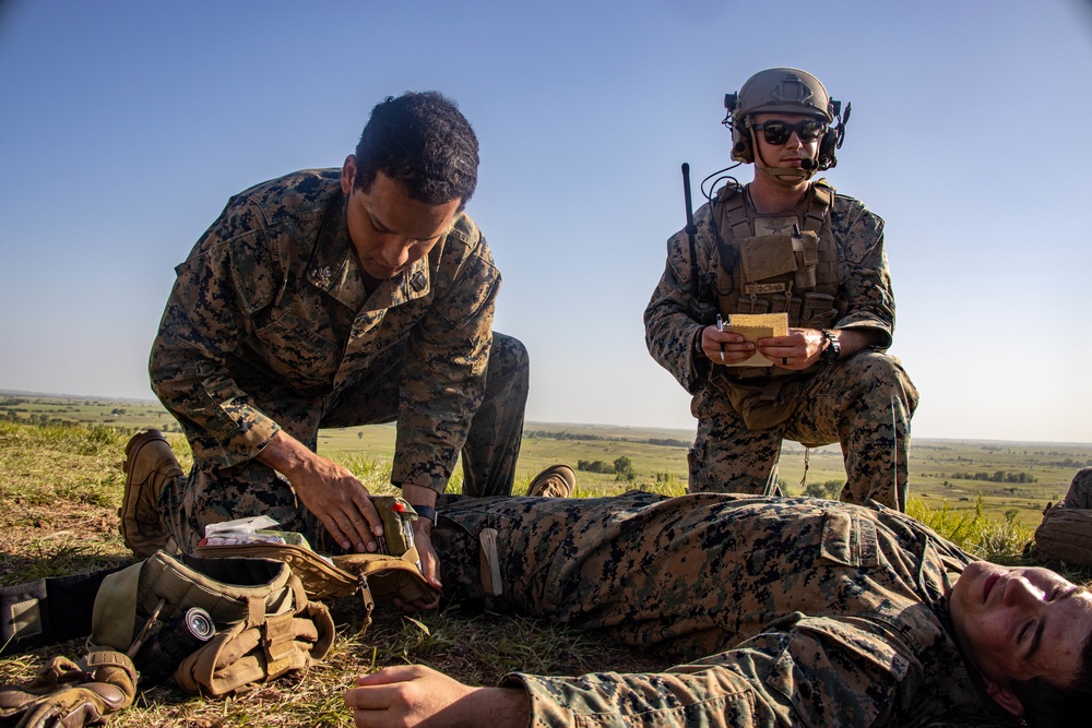 2nd ANLICO, II MIG participate in simulated CASVAC during Exercise Gunslinger 2022