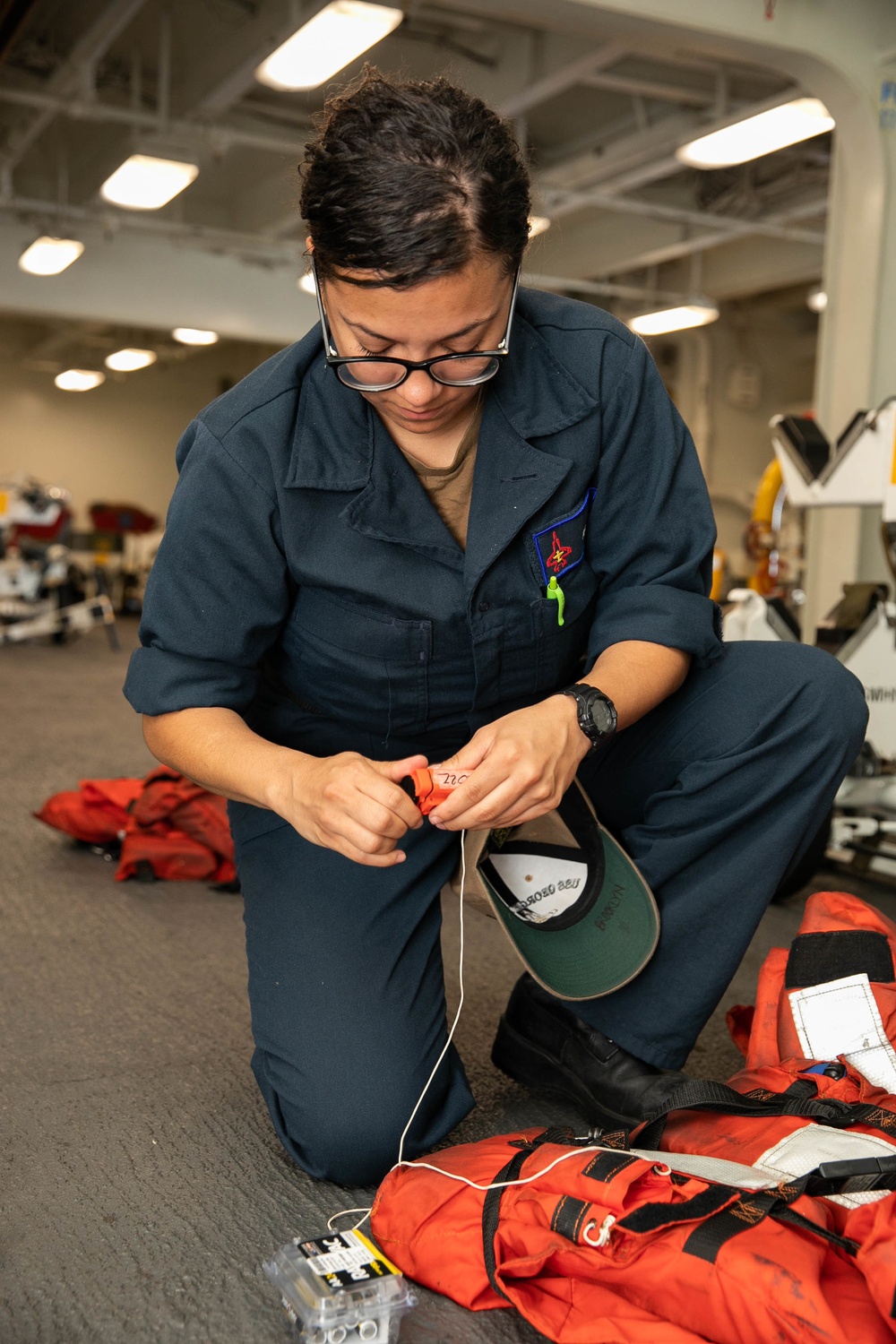 USS George H.W. Bush (CVN 77) Sailor Performs Maintenance