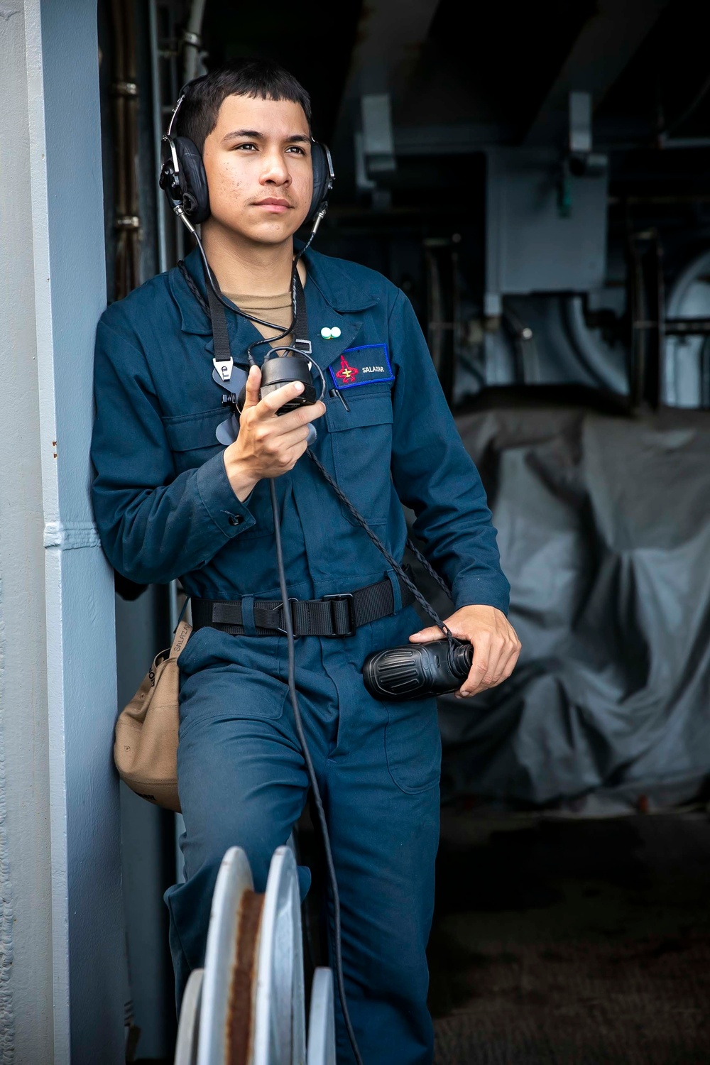 USS George H.W. Bush (CVN 77) Sailor Stands Watch