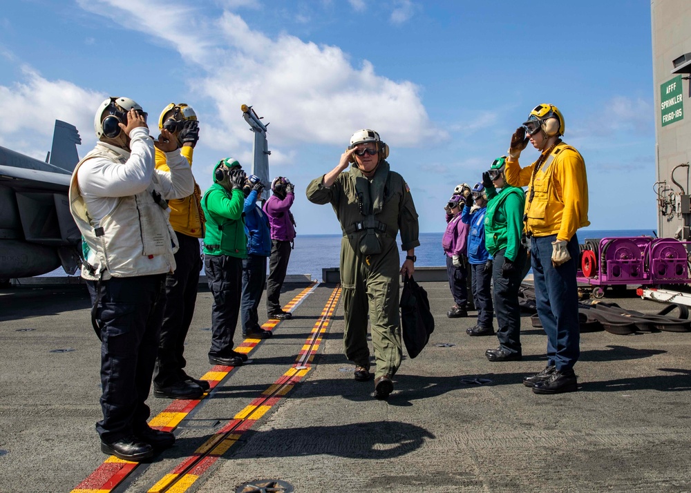 Rear Adm. Jeffrey Czerewko Departs USS George H.W. Bush (CVN 77)