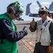 USS George H.W. Bush (CVN 77) Executive Officer Speaks with Sailor