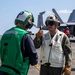 USS George H.W. Bush (CVN 77) Executive Officer Speaks with Sailor