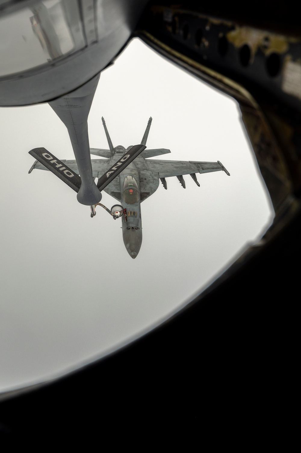 Carrier Air Wing 5 Aircraft Refuel with 506th Expeditionary Air Refueling Squadron