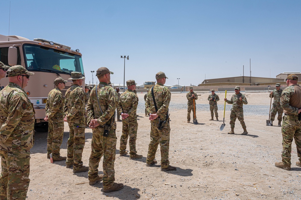 386th Expeditionary Civil Engineer Squadron holds Fire Station 1 groundbreaking ceremony