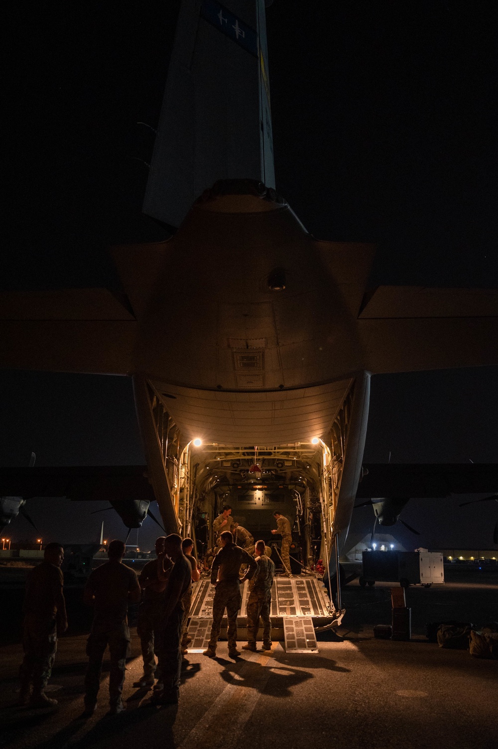 386th Air Expeditionary Wing loads HIMARS onto C-130J Super Hercules