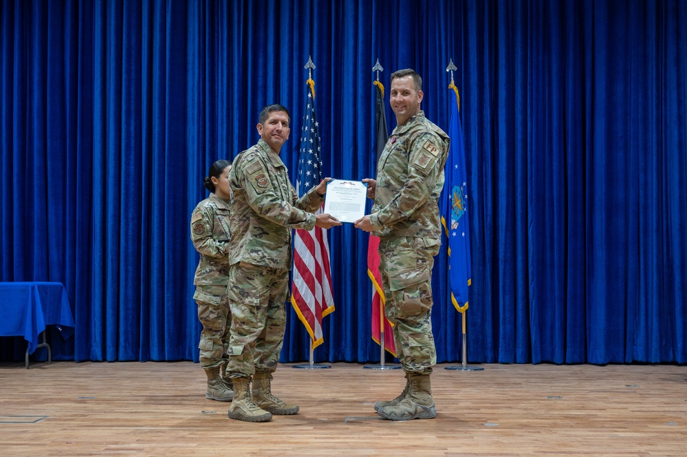 386th ECES change of command: Lt. Col. Sylvester A. d’Agrella succeeds Lt. Col. Benjamin E. Carlson