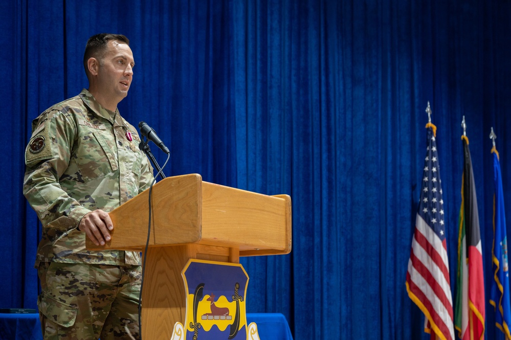 386th ECES change of command: Lt. Col. Sylvester A. d’Agrella succeeds Lt. Col. Benjamin E. Carlson