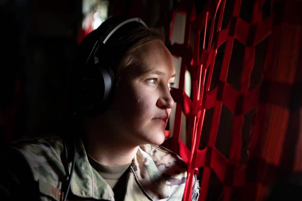 C-130s weave through mountains, perform dirt strip landings for RED FLAG 22-2