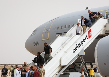 A French military aircraft carries personnel participating in African Lion 22