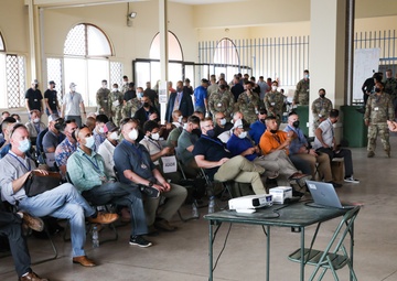 African Lion 22 participants are briefed after arriving in Agadir, Morocco